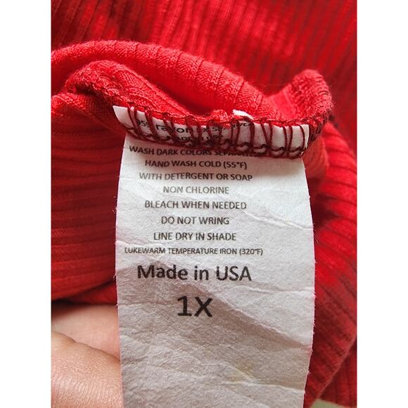 Hybrid & Company Dress Red High-Low Turtleneck Womens 1X - Picture 4 of 8